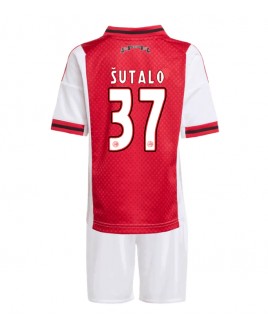 Günstige Ajax Josip Sutalo #37 Heimtrikotsatz Kinder 2025-26 Kurzarm (+ Kurze Hosen)